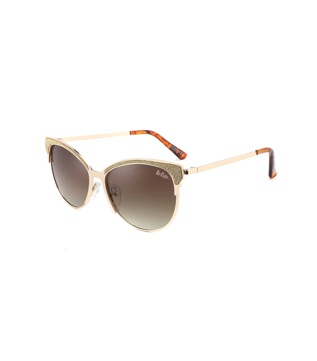 LC1031C02 - Gradient Brown Tint - Gold Metal Frame - Sunglasses