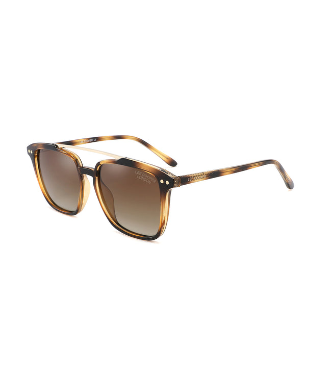 LC1019C03 - Gradient Brown Lens - Shiny Demi Brown Frame - Full-Frame - Sunglasses