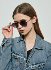 LC1015C03 - Gradient Lenses - Sturdy Metal Frame - Sunglasses