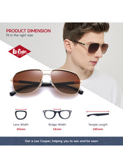 LC1016C02 - Gradient Brown - Luxurious Gold Frame - Sunglasses