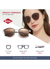 LC1025C03 - Classic Brown Lens - Black Stainless Steel Frame - Sunglasses
