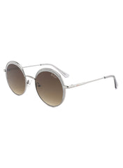 LC1014C02 - Grad Brown - Silver Metal Frame - Sunglasses