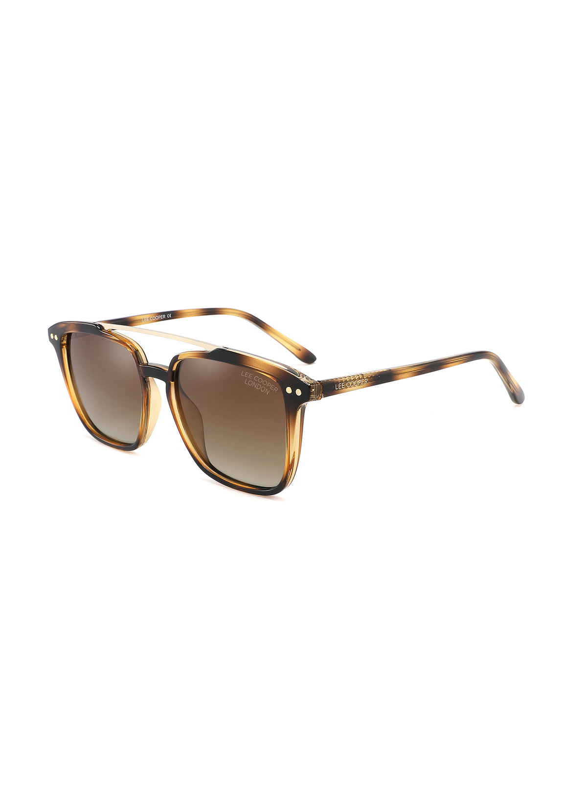 LC1019C03 - Gradient Brown Lens - Shiny Demi Brown Frame - Full-Frame - Sunglasses