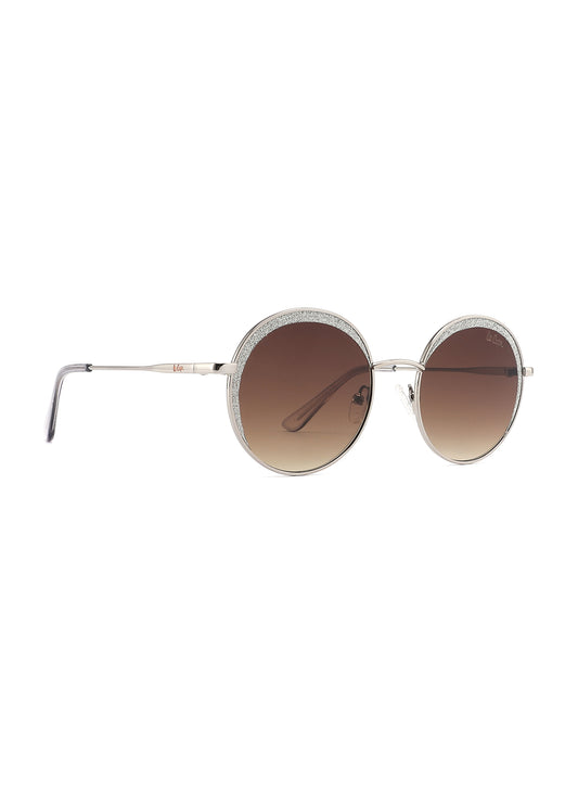 LC1014C02 - Grad Brown - Silver Metal Frame - Sunglasses