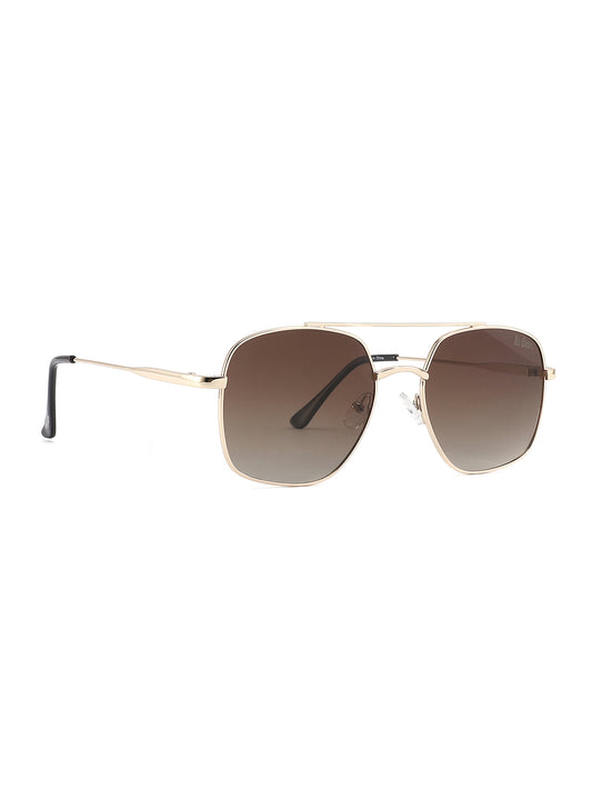 LC1032C03 - Gradient Brown Tint - Gold Metal Frame - Sunglasses