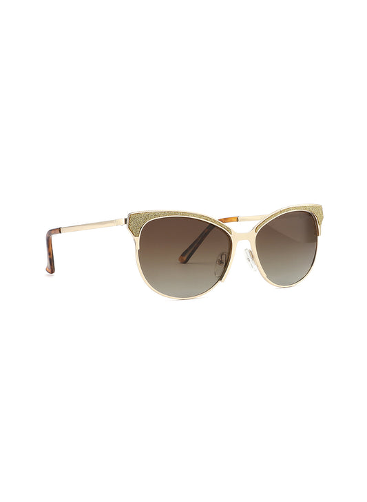 LC1031C02 - Gradient Brown Tint - Gold Metal Frame - Sunglasses