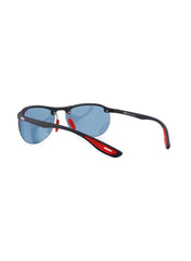 LC1020C02 - Striking Single Blue Tint - Sleek Matt Dark Blue Frame - Sunglasses