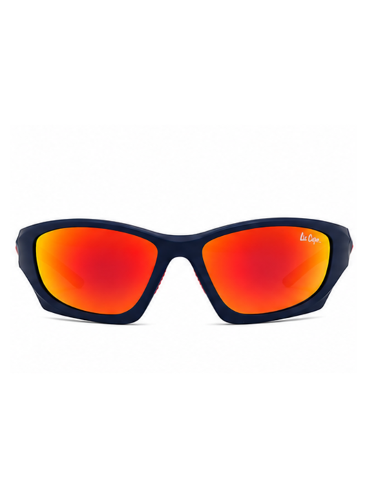 LC1011C02 - Red Mirror Revo Lens - Navy Blue Frame - Sunglasses