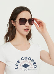 LC1027C01 - Gradient Grey Lens - Brown Demi-Colored Frame (Plastic and Metal Blend) - Sunglasses