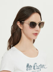 LC1031C02 - Gradient Brown Tint - Gold Metal Frame - Sunglasses