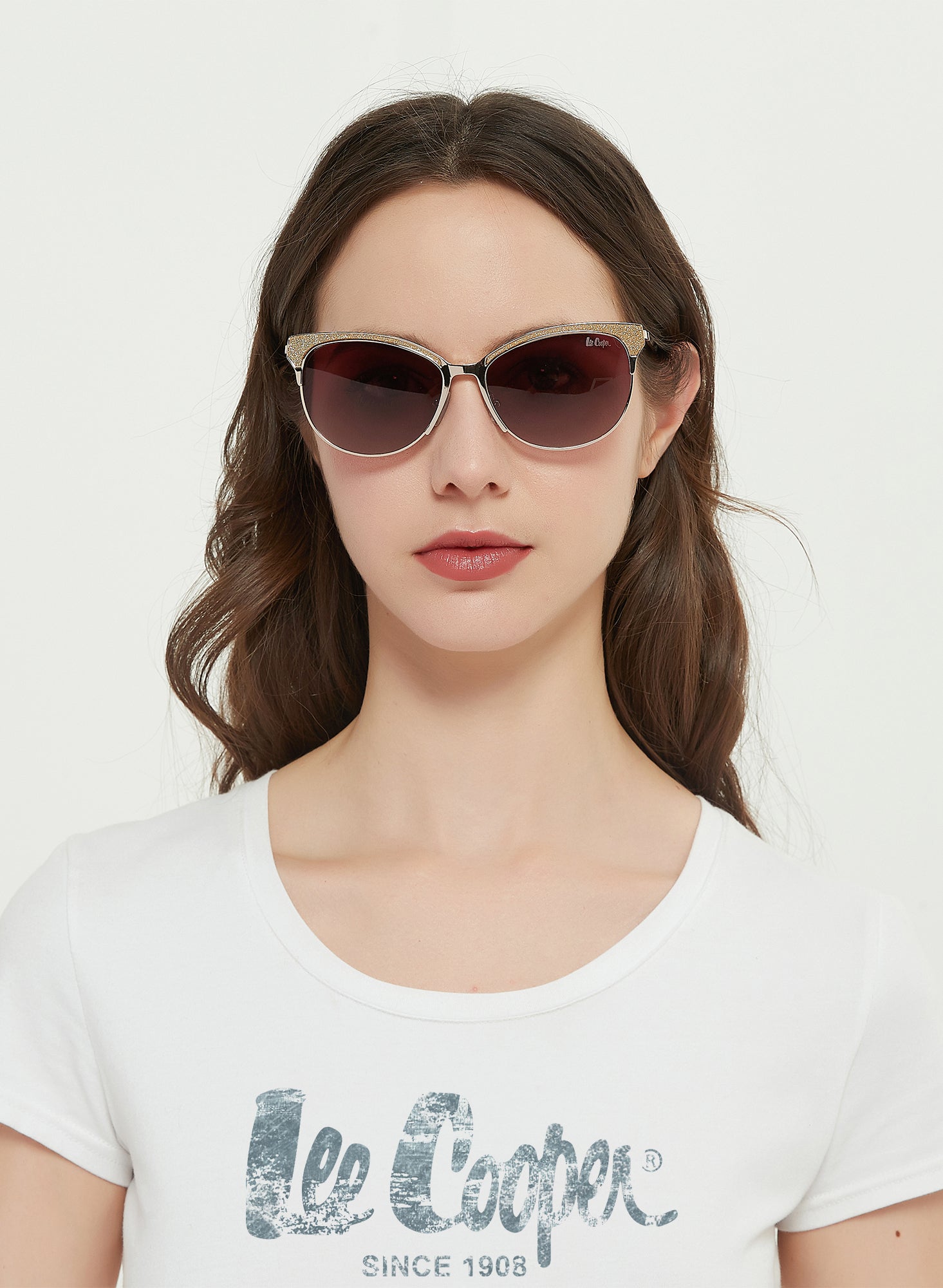 LC1031C03 - Gradient Pink Tint - Gold Metal Frame - Sunglasses