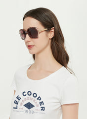 LC1027C01 - Gradient Grey Lens - Brown Demi-Colored Frame (Plastic and Metal Blend) - Sunglasses