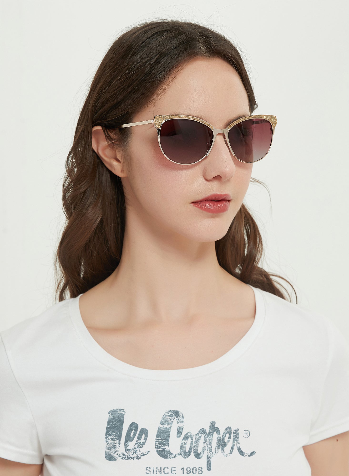 LC1031C03 - Gradient Pink Tint - Gold Metal Frame - Sunglasses