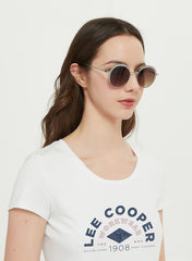 LC1014C02 - Grad Brown - Silver Metal Frame - Sunglasses