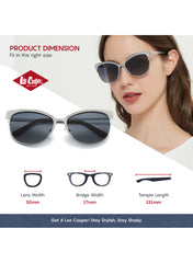 LC1031C01 - Gradient Grey Tint - Silver Metal Frame - Sunglasses