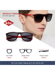 LC1006C02 - Gradient Grey Lens - Black Frame - Sunglasses