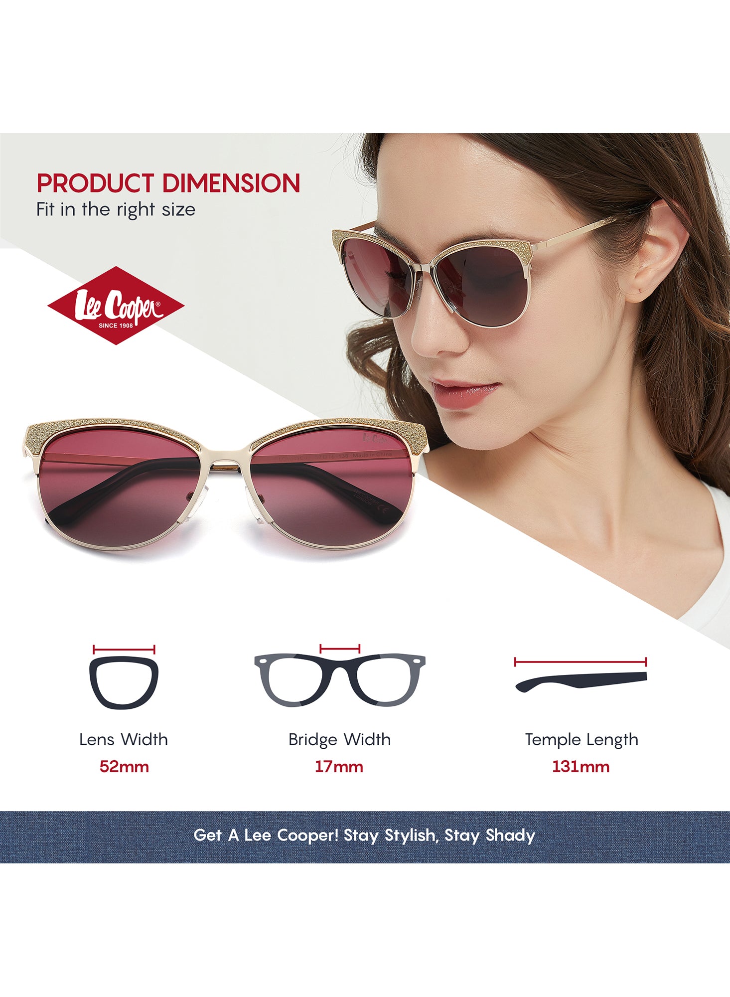 LC1031C03 - Gradient Pink Tint - Gold Metal Frame - Sunglasses