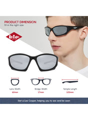 LC1011C02 - Red Mirror Revo Lens - Navy Blue Frame - Sunglasses