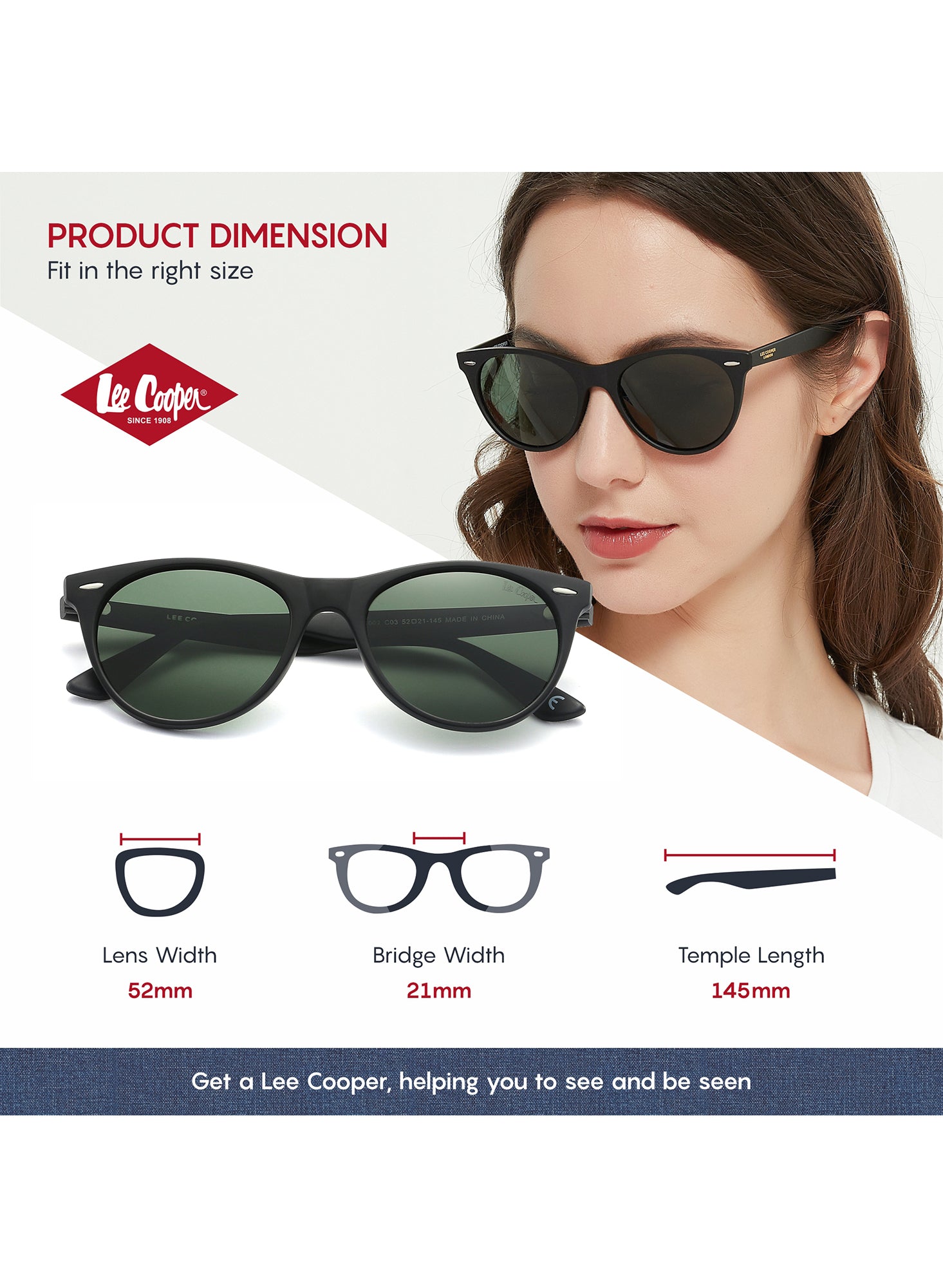 LC1002C03 - Green Lens - Black Full-Frame - Sunglasses
