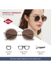 LC1014C02 - Grad Brown - Silver Metal Frame - Sunglasses