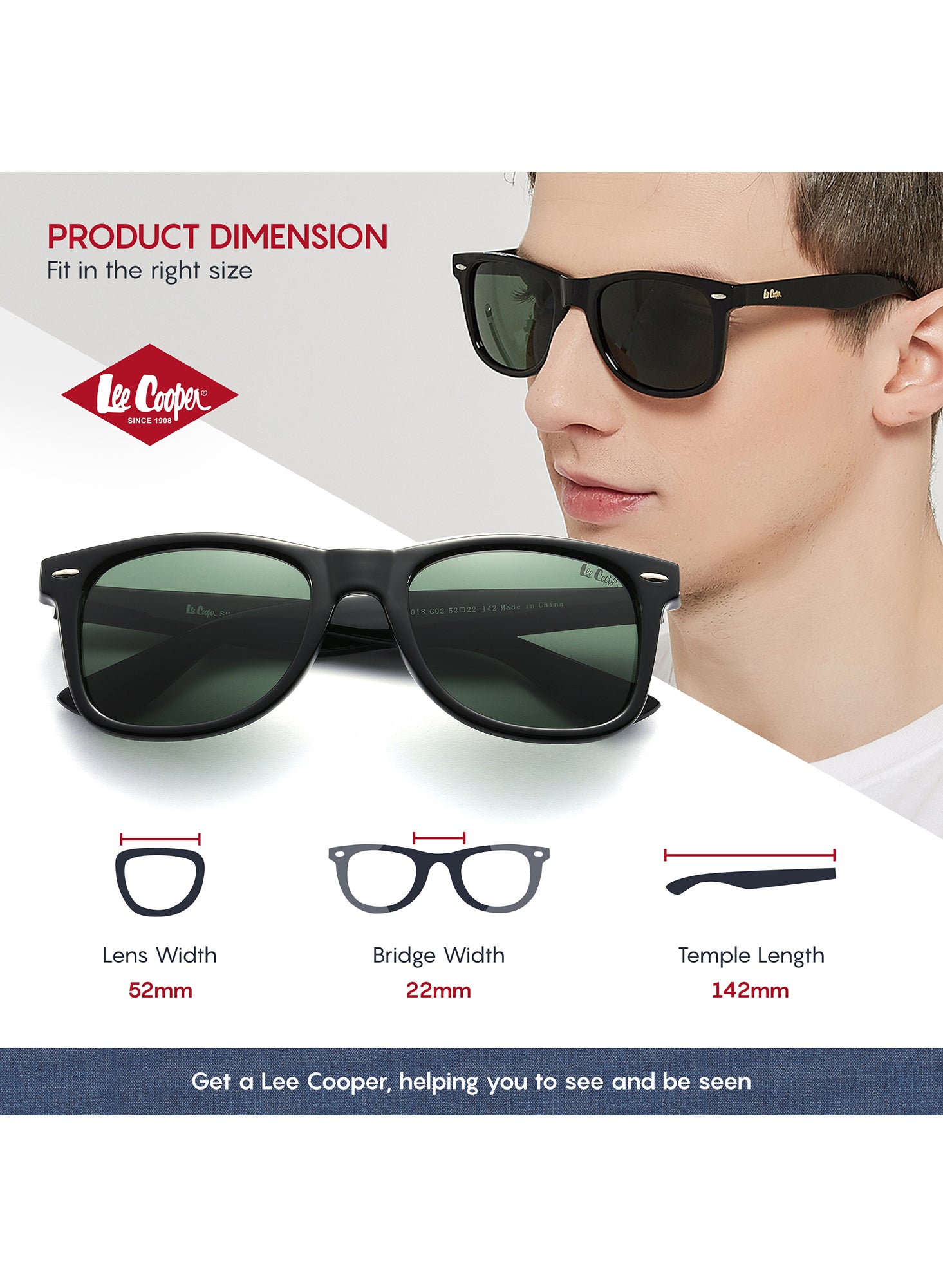 LC1018C02 - Green G15 - Shiny Black - Full-Frame - Sunglasses