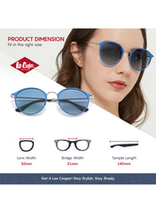 LC1025C01 - Gr. Blue Lens - Blue Stainless Steel Frame - Sunglasses