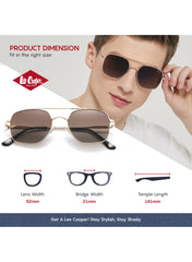 LC1032C03 - Gradient Brown Tint - Gold Metal Frame - Sunglasses