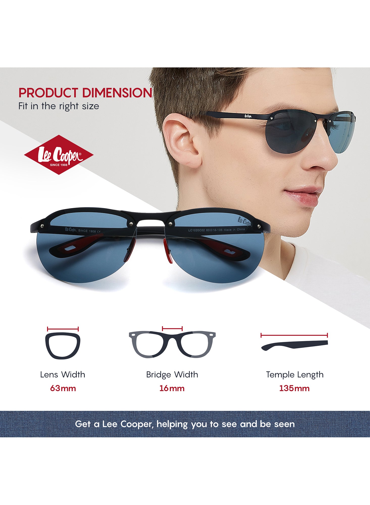 LC1020C02 - Striking Single Blue Tint - Sleek Matt Dark Blue Frame - Sunglasses