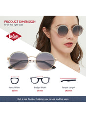 LC1014C01 - Gradient Grey - Gold Metal Frame - Sunglasses