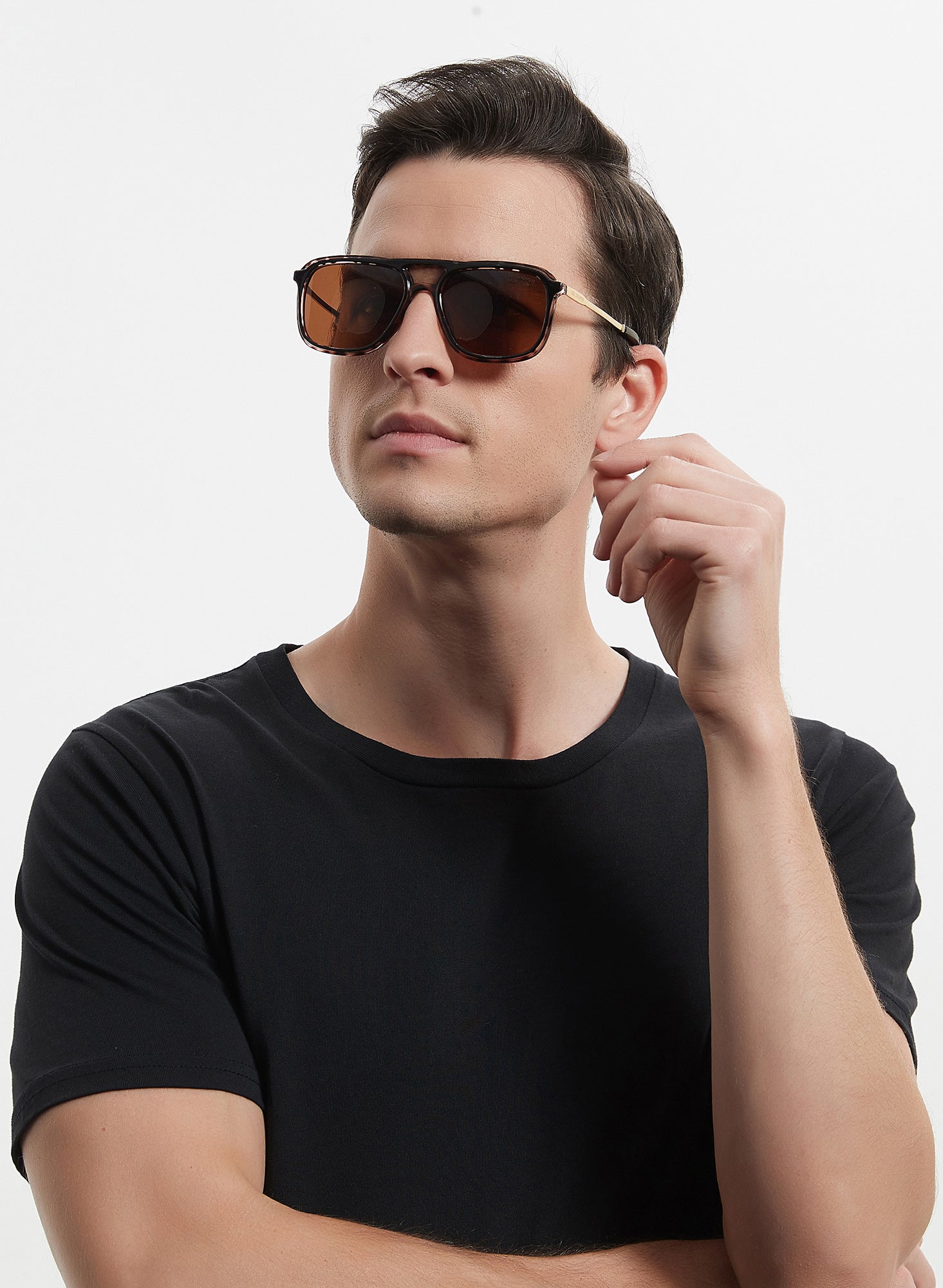 LC1023C03 - Brown Lens - Demi-Colored Plastic Frame - Sunglasses