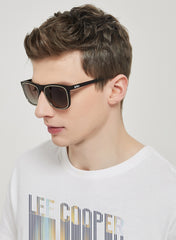 LC1006C03 - Gradient Brown Lens - DEMI Frame - Sunglasses