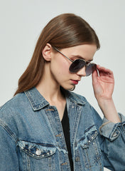 LC1017C02 - Gradient Black - Silver Frame - Sunglasses